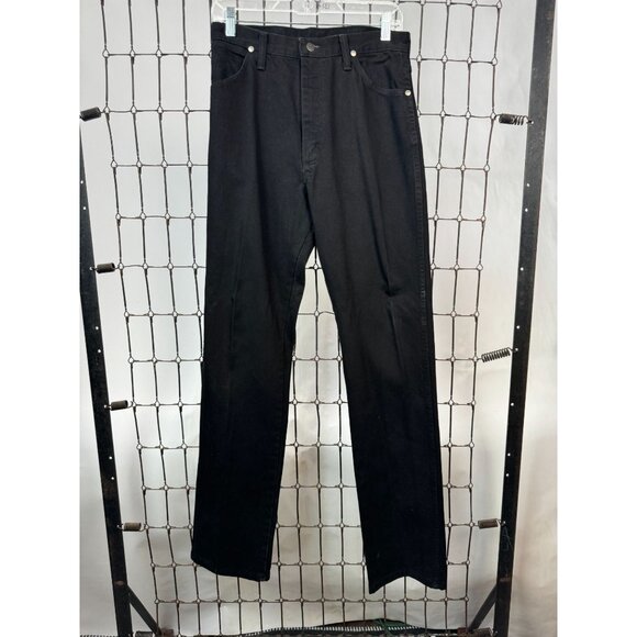 Wrangler Mens Black Denim Jeans 11x34 Relaxed Fit 100% Cotton Made In Mexico - Picture 1 of 16